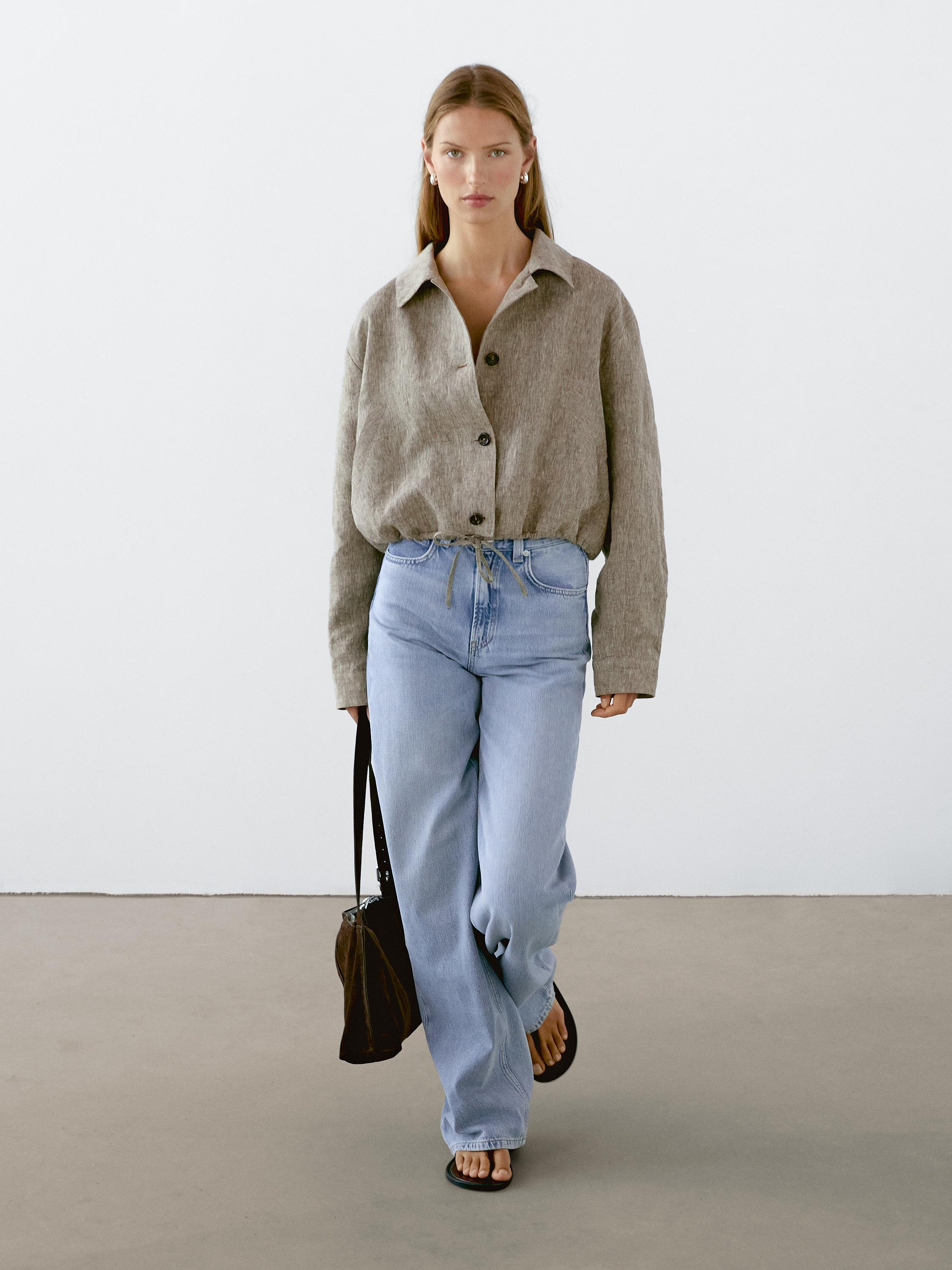 100% linen bomber jacket